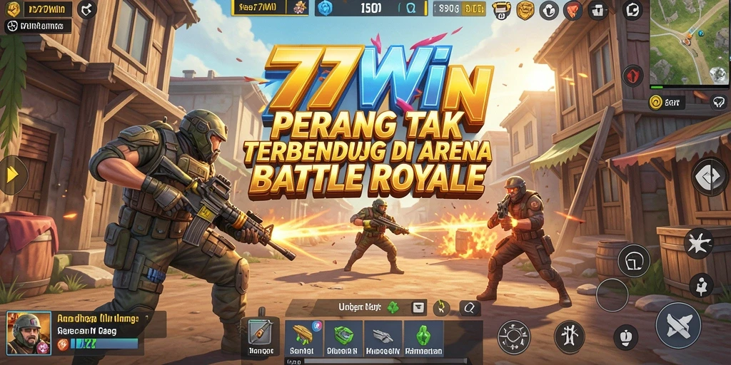 Tangkapan layar utama 777WIN menampilkan aksi seru dalam game Battle Royale.