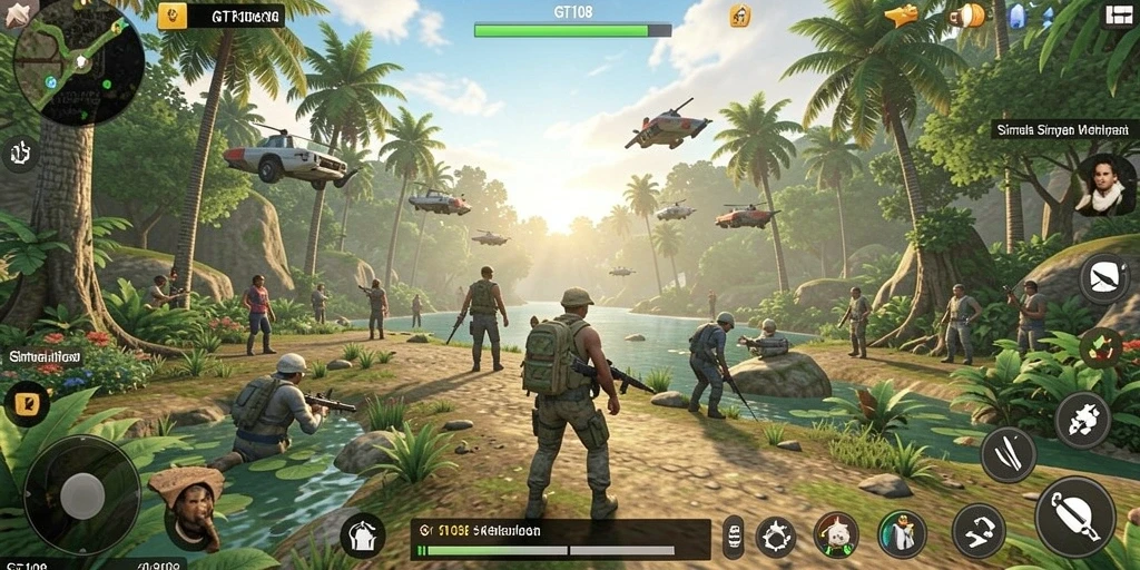 Screenshot gameplay <strong>GT108</strong> menampilkan interaksi karakter yang dinamis.