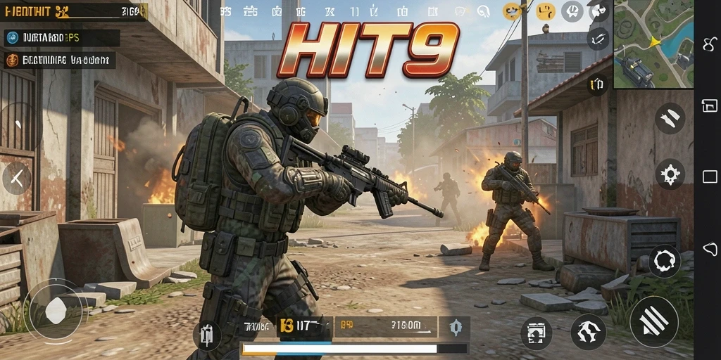 Screenshot menampilkan aksi mendebarkan dalam gameplay FPS HIT9.