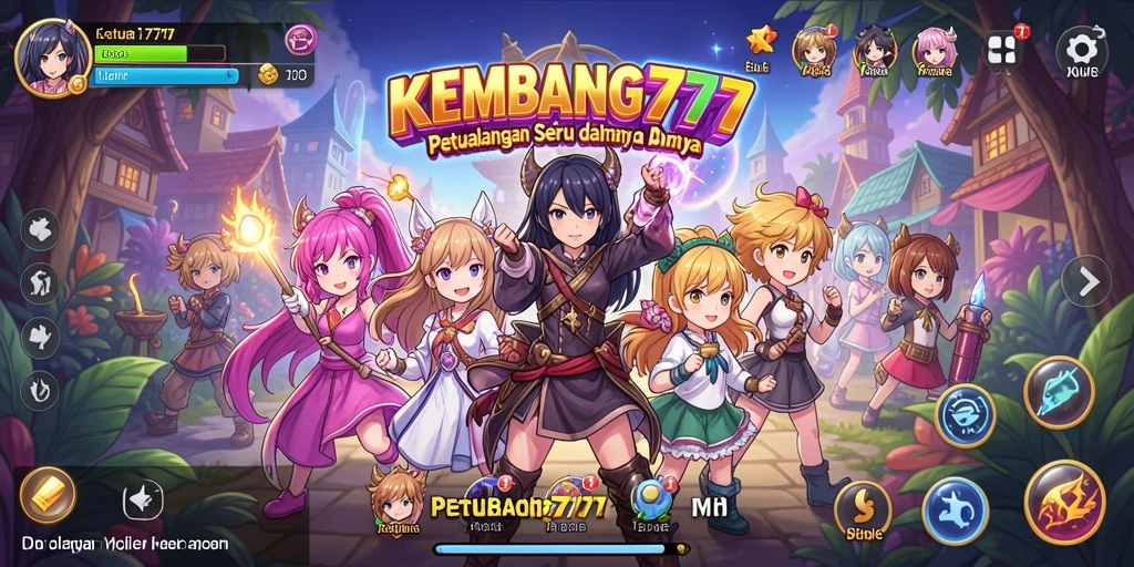 Tampilan gameplay seru dari KEMBANG777 dengan karakter anime menarik.