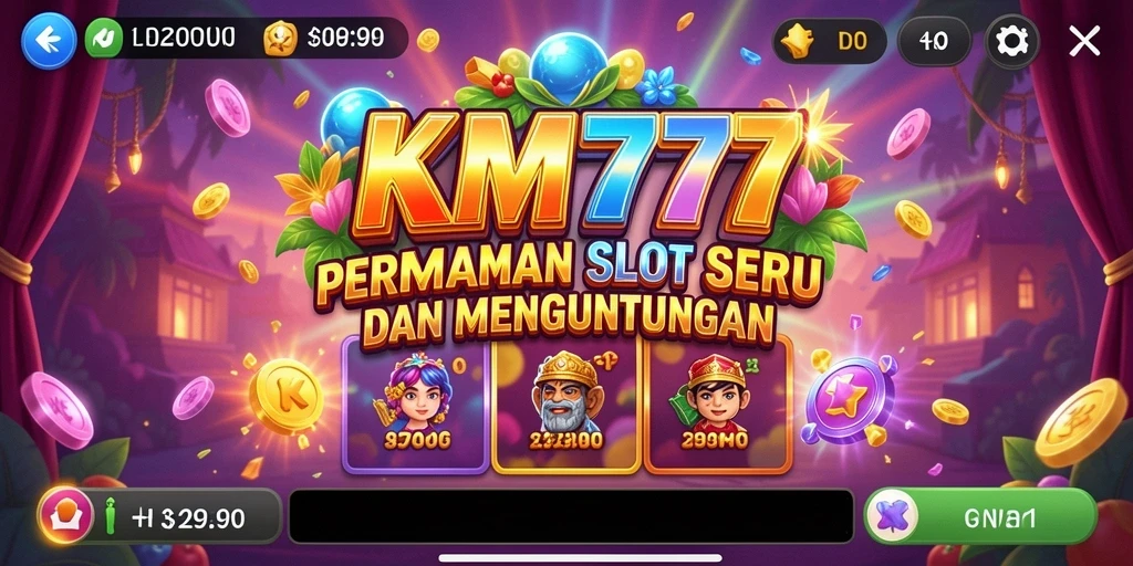 Screenshot gameplay KM777 menunjukkan putaran Slot yang mendebarkan.