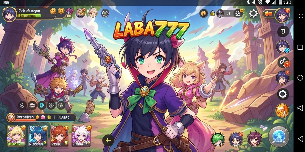 Screenshot LABA777 menampilkan aksi karakter dalam pertempuran anime yang mendebarkan.