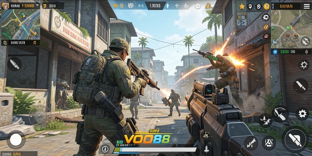 Screenshot OVO88 menunjukkan aksi seru dalam permainan TPS.