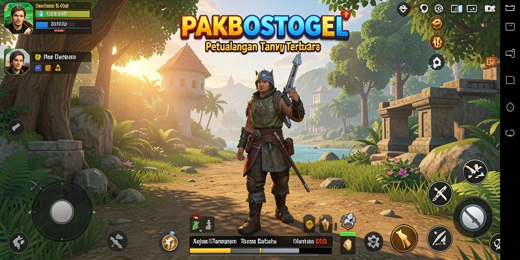 Screenshot gameplay PAKBOSTOGEL menampilkan petualangan menarik di dunia terbuka.