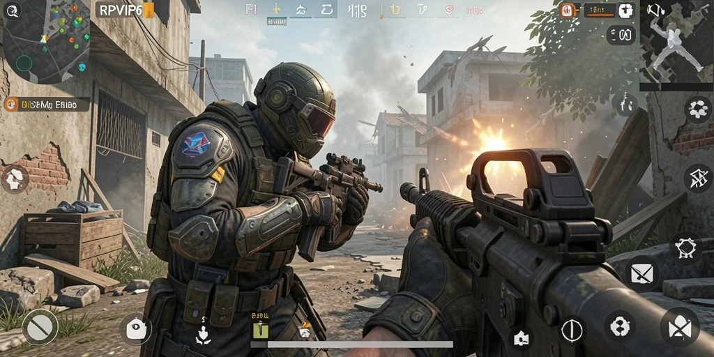 Screenshot RPVIP6 menampilkan aksi seru dalam pertempuran FPS.
