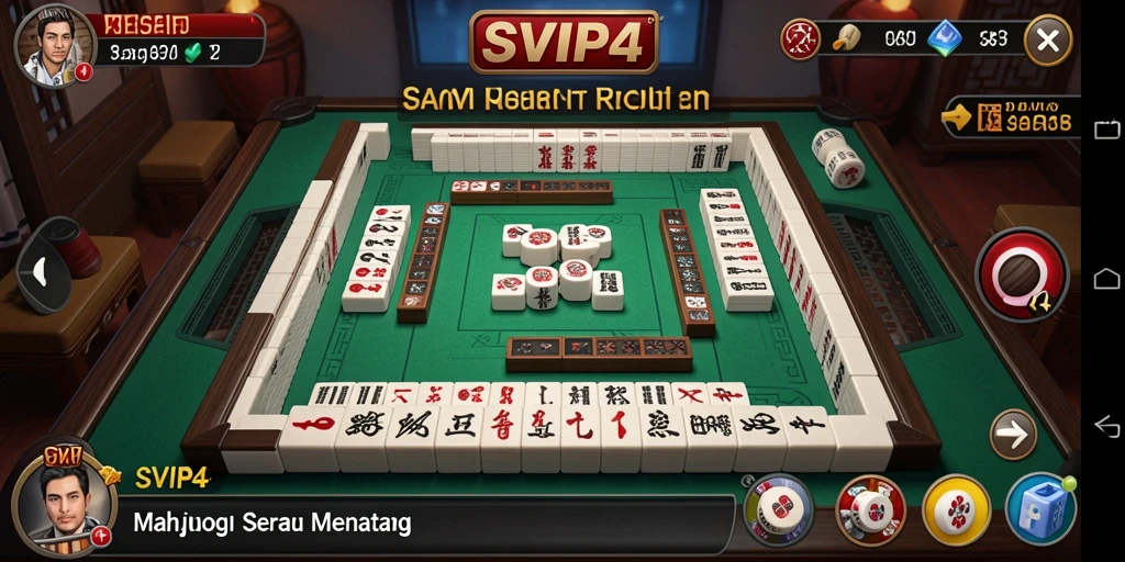 Tangkapan layar utama SVIP4 menampilkan gameplay Mahjong yang menegangkan.