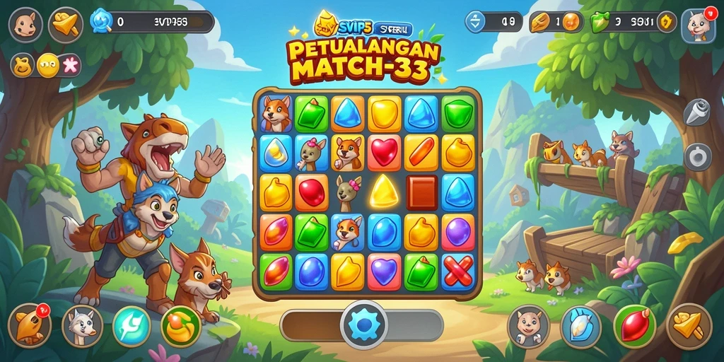 Screenshot gameplay SVIP5 menampilkan kombinasi warna-warni dan efek menarik.